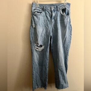 Rewash Distressed Cropped Jeans